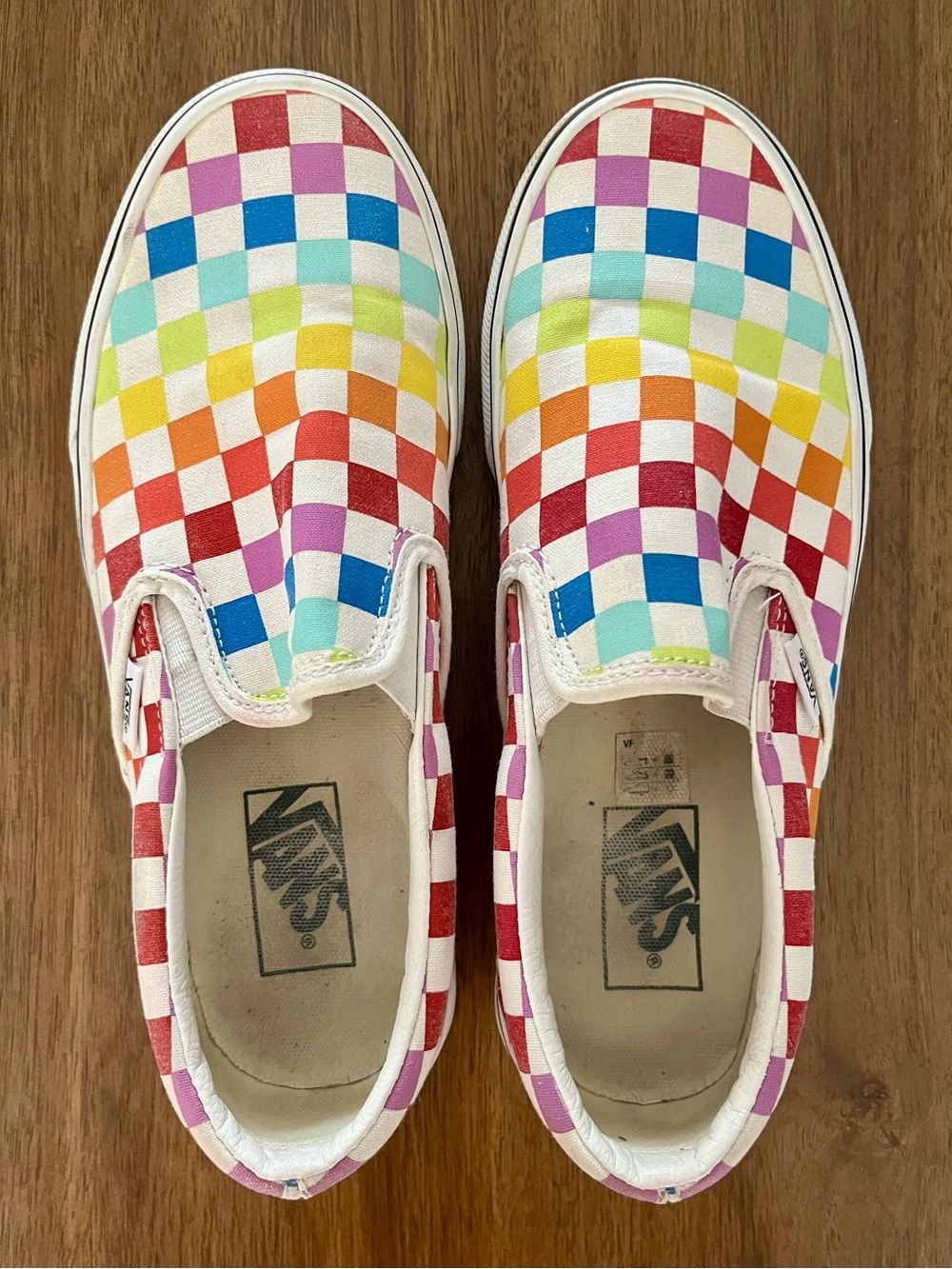 Vans Rainbow Check Slip-Ons Size 8 Womens